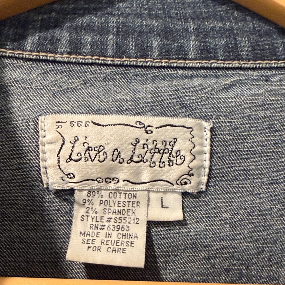 Live a Little Dark Blue Denim Jacket - Women - Picture 2 of 5